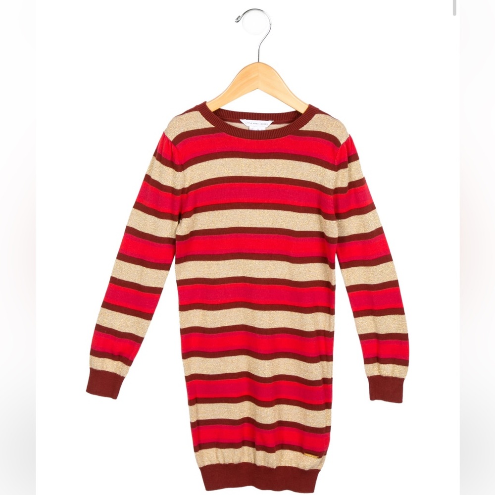 LITTLE MARC JACOBS STRIPED METALLIC HOLIDAY DRESS